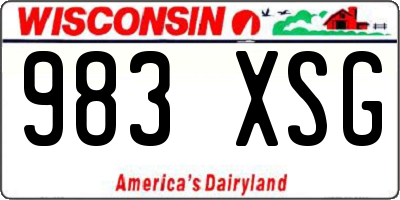 WI license plate 983XSG