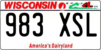 WI license plate 983XSL