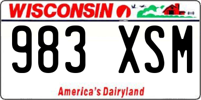 WI license plate 983XSM