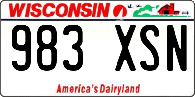 WI license plate 983XSN