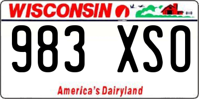 WI license plate 983XSO