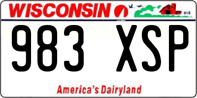 WI license plate 983XSP