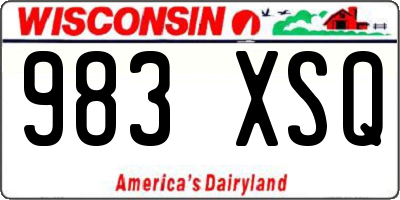WI license plate 983XSQ