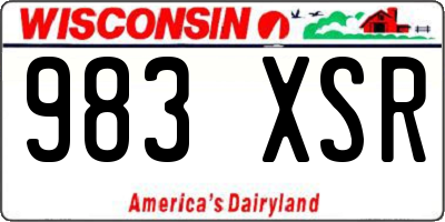 WI license plate 983XSR