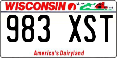 WI license plate 983XST