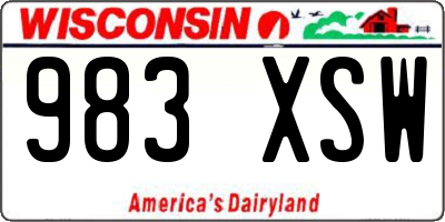 WI license plate 983XSW