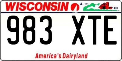 WI license plate 983XTE