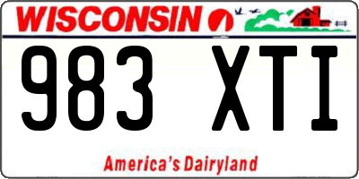 WI license plate 983XTI