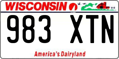 WI license plate 983XTN