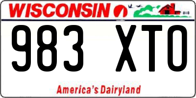 WI license plate 983XTO