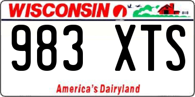 WI license plate 983XTS