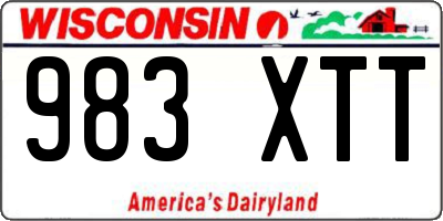 WI license plate 983XTT