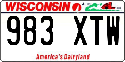 WI license plate 983XTW