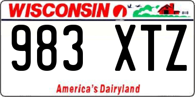 WI license plate 983XTZ