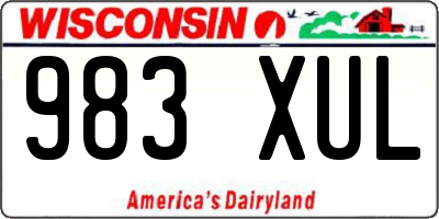 WI license plate 983XUL