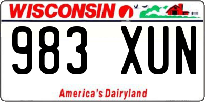 WI license plate 983XUN