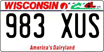 WI license plate 983XUS