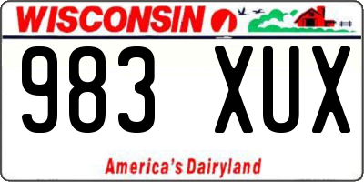 WI license plate 983XUX