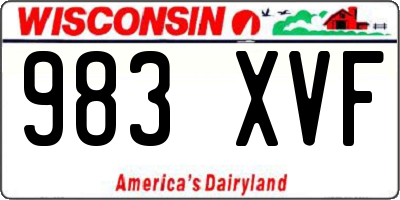 WI license plate 983XVF