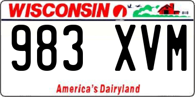WI license plate 983XVM