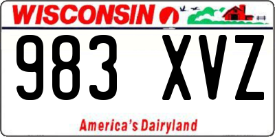 WI license plate 983XVZ