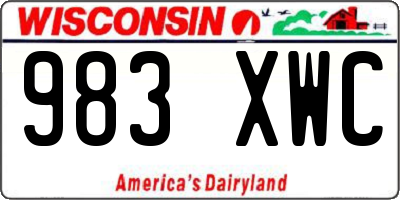 WI license plate 983XWC