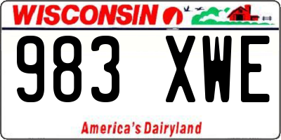 WI license plate 983XWE
