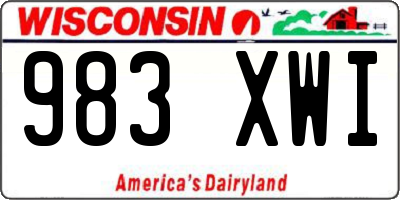 WI license plate 983XWI