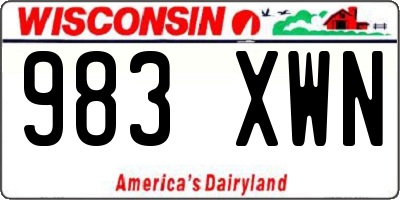 WI license plate 983XWN
