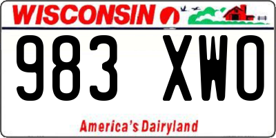 WI license plate 983XWO