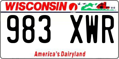 WI license plate 983XWR
