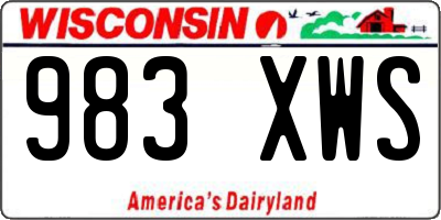 WI license plate 983XWS