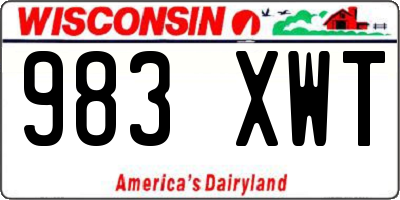 WI license plate 983XWT