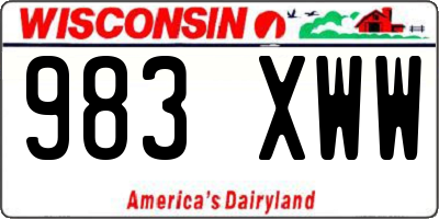 WI license plate 983XWW