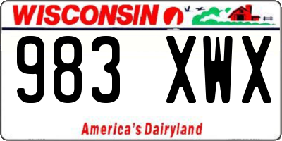 WI license plate 983XWX