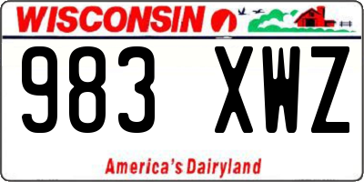 WI license plate 983XWZ