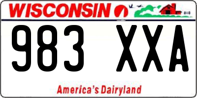 WI license plate 983XXA