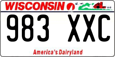 WI license plate 983XXC