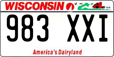 WI license plate 983XXI