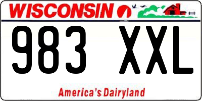 WI license plate 983XXL