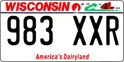 WI license plate 983XXR