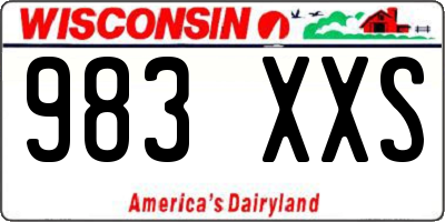 WI license plate 983XXS