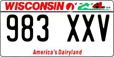 WI license plate 983XXV
