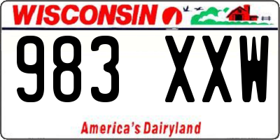 WI license plate 983XXW