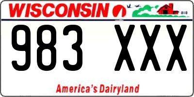 WI license plate 983XXX