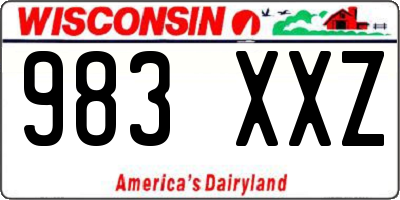 WI license plate 983XXZ