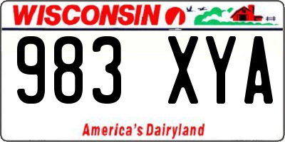 WI license plate 983XYA