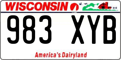 WI license plate 983XYB