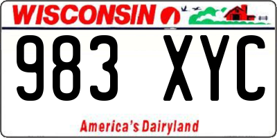 WI license plate 983XYC