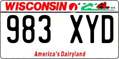WI license plate 983XYD